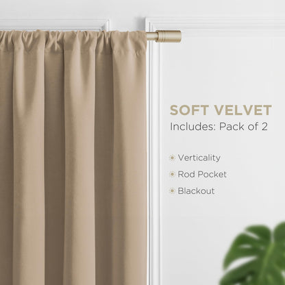 Luxury Blackout Velvet Curtains - Thermal Insulated Grommet Drapes