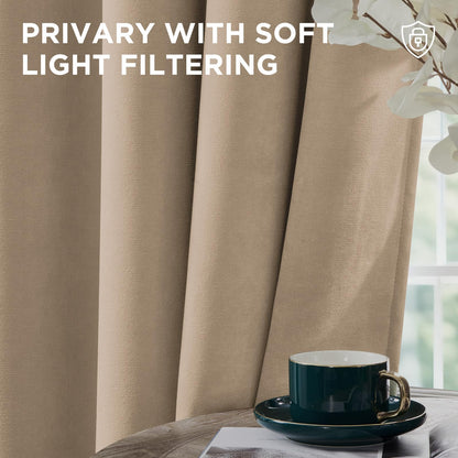 Luxury Blackout Velvet Curtains - Thermal Insulated Grommet Drapes