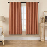Joydeco Terracotta Linen Curtains for Living Room Cafe Bedroom Curtains