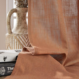 Joydeco Terracotta Linen Curtains for Living Room Cafe Bedroom Curtains