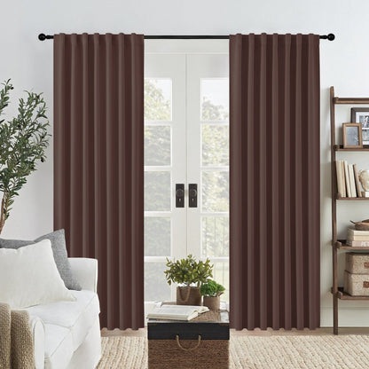 Joydeco Black Blackout Curtains Blackout Curtains 96 Inch Length 2 Panels Set for Bedroom