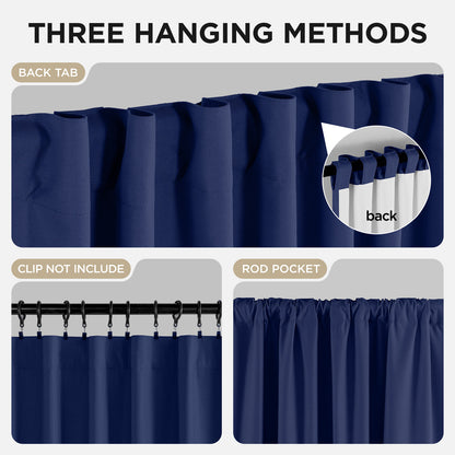 Joydeco Blackout Curtains Linen 100% Blackout Curtain for Bedroom, Rod Pocket & Back Tabs Window Drapes 2 Panels Set