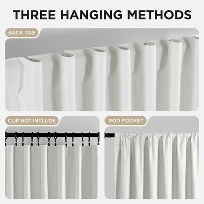 Joydeco Blackout Curtains Linen 100% Blackout Curtain for Bedroom, Rod Pocket & Back Tabs Window Drapes 2 Panels Set