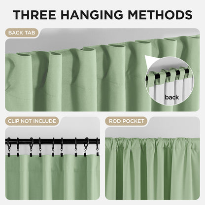 Joydeco Blackout Curtains Linen 100% Blackout Curtain for Bedroom, Rod Pocket & Back Tabs Window Drapes 2 Panels Set