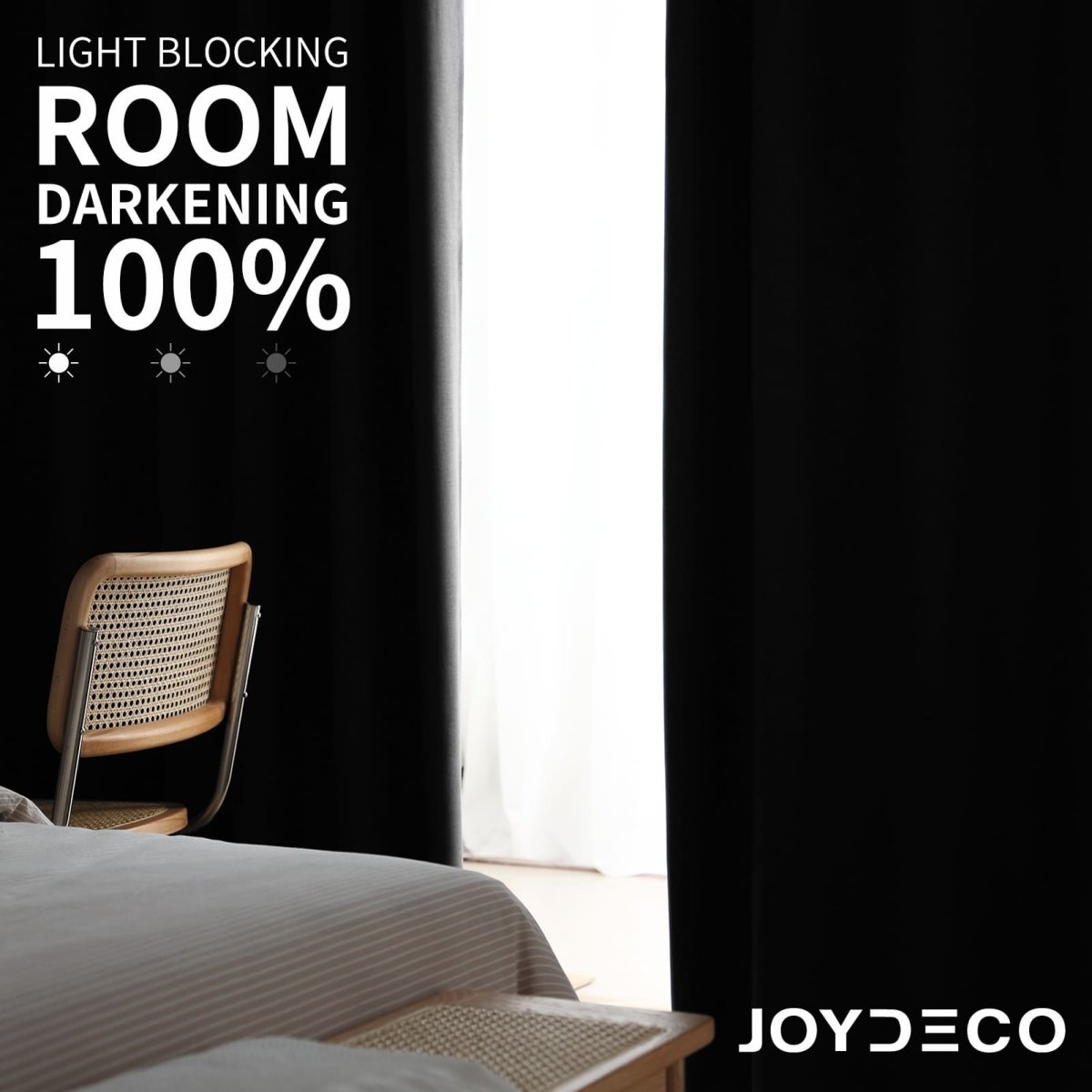 Blackout Linen Curtains Grey Light - Blocking and Insulating Curtains for Ultimate Privacy and Energy Savings - Joydeco