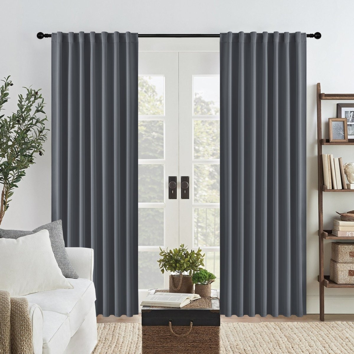 Joydeco Black Blackout Curtains Blackout Curtains 96 Inch Length 2 Panels Set for Bedroom