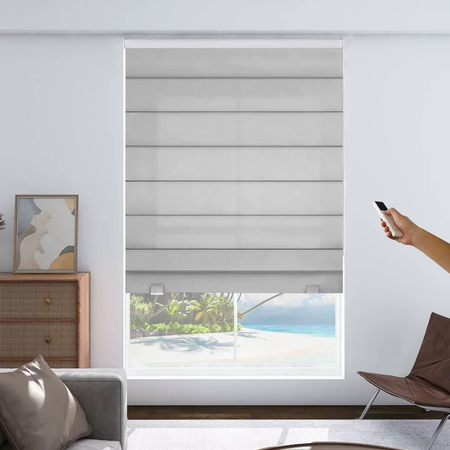 Joydeco Custom Motorization Blackout Roman Shades