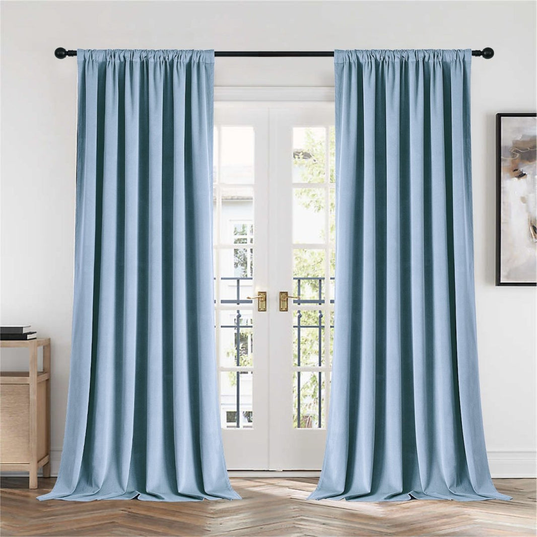 Joydeco 100% Blackout Velvet Curtains - 2 Panels , Thermal Insulated, Privacy
