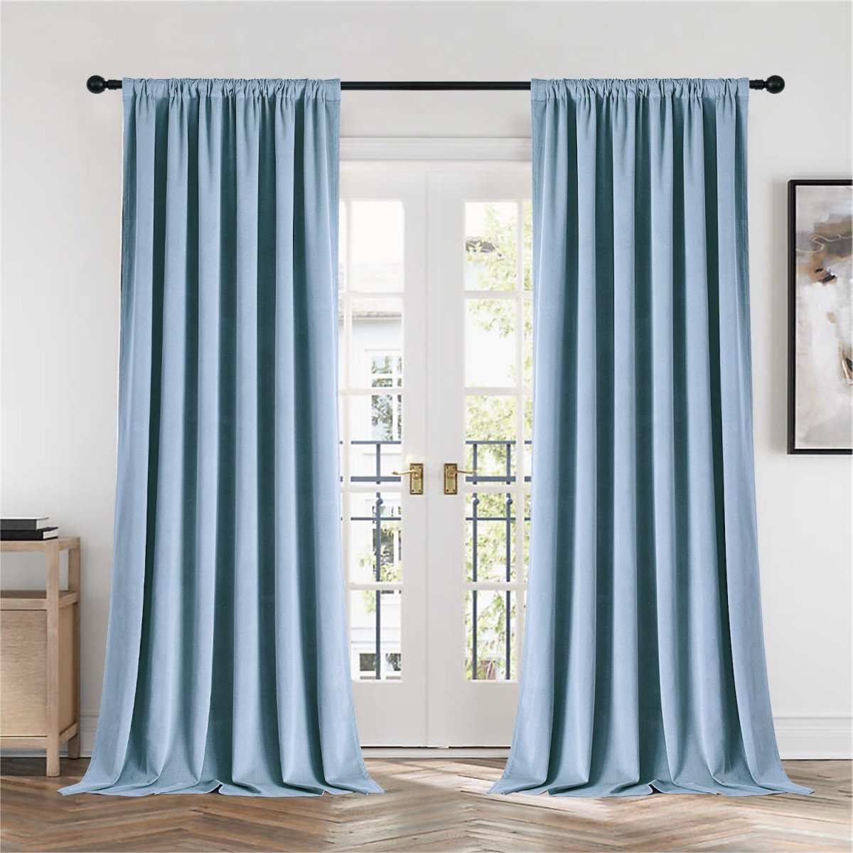 Joydeco 100% Blackout Velvet Curtains - 2 Panels , Thermal Insulated, Privacy