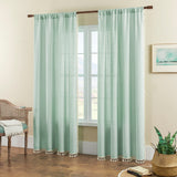 Joydeco Boho Curtains for BedroomSage Green Curtains Farmhouse Curtains Linen Tassels Curtains with Embroidery Window Curtain Panels