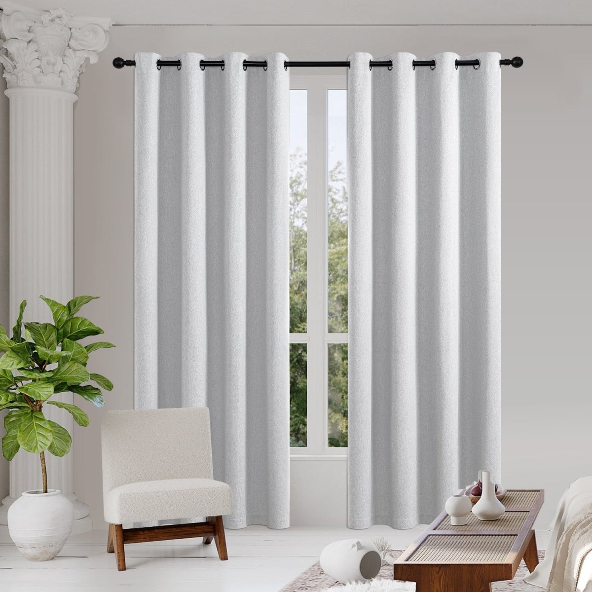 Joydeco 100% Blackout Curtains Thermal Insulated Long Curtains & Drapes 2 Panels