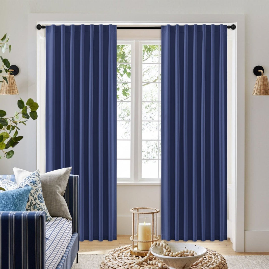 Joydeco Blackout Curtains Back Tab/Rod Pocket 100% Blackout Living Room Drapes