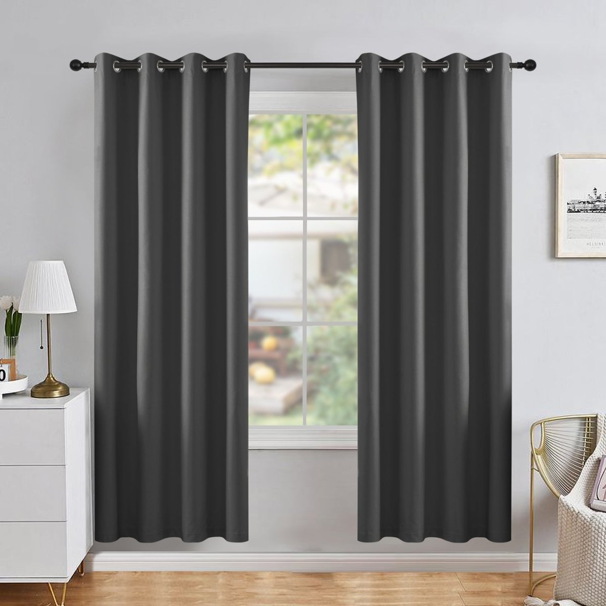 Joydeco Blackout Curtains 2 Panels Set, featuring thermal insulated long curtains Beige Curtains
