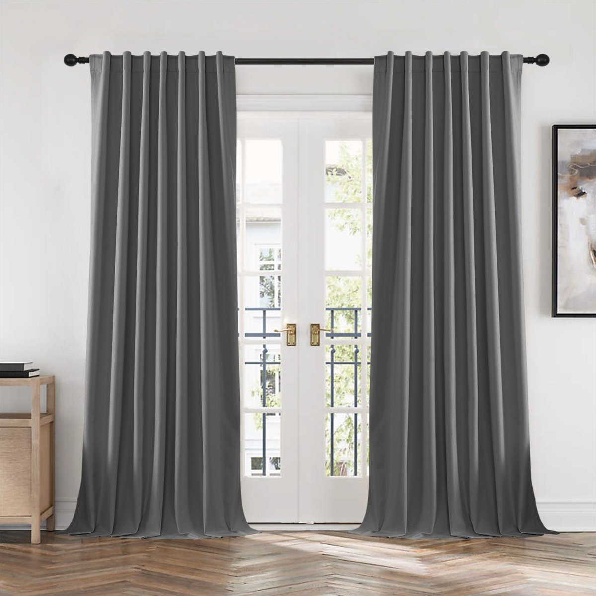 Joydeco Blackout Curtains 2 Panels Set, featuring thermal insulated long curtains Dark Beige Curtains
