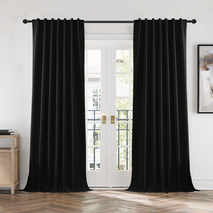 Joydeco Blackout Curtains 2 Panels Set, featuring thermal insulated long curtains Dark Beige Curtains