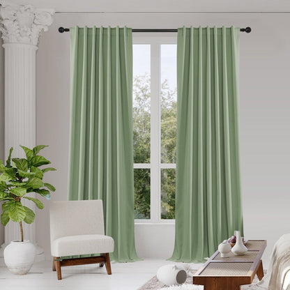 Joydeco Blackout Curtains 2 Panels Set, featuring thermal insulated long curtains Dark Beige Curtains