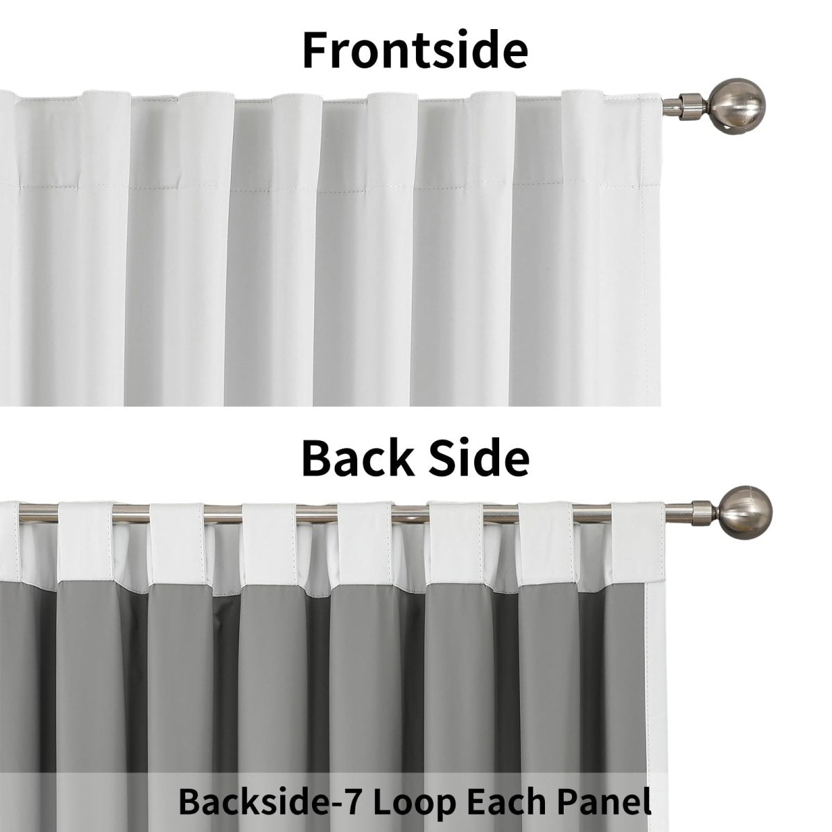 Joydeco 100% Blackout Curtains White Long for Bedroom Living Room - 2 Panels Set Burg Room Darkening Black Out Curtains for Bedroom Windows Back tab Rod Pocket - Joydeco