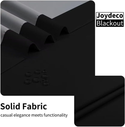 Joydeco 100% Blackout CurtainsThermal Insulated Solid Room Darkening Curtains with Grommets Multiple Sizes