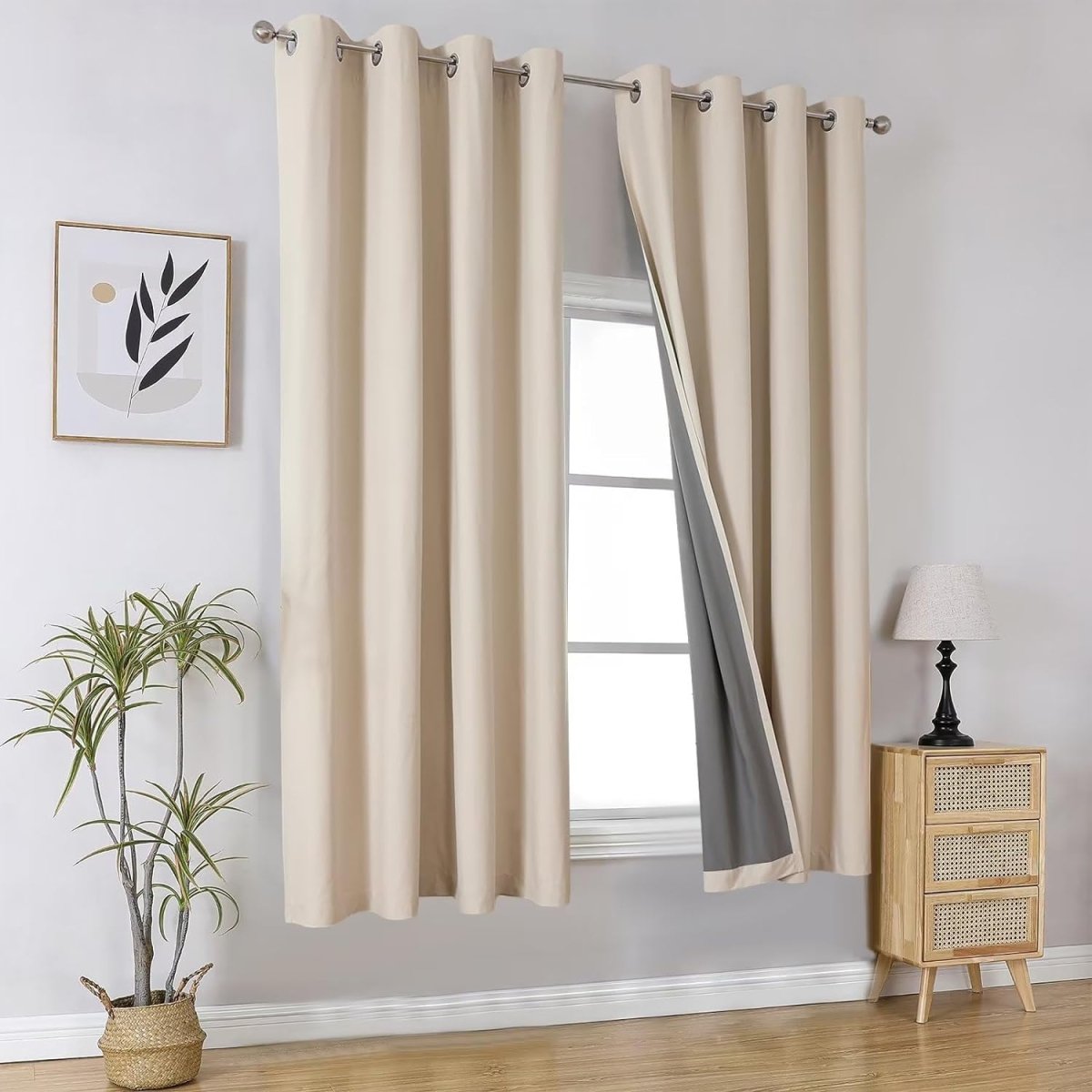 Joydeco 100% Blackout CurtainsThermal Insulated Solid Room Darkening Curtains with Grommets Multiple Sizes - Joydeco