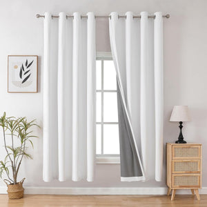 Joydeco 100% Blackout CurtainsThermal Insulated Solid Room Darkening Curtains with Grommets Multiple Sizes - Joydeco