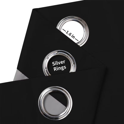 Joydeco 100% Blackout CurtainsThermal Insulated Solid Room Darkening Curtains with Grommets Multiple Sizes