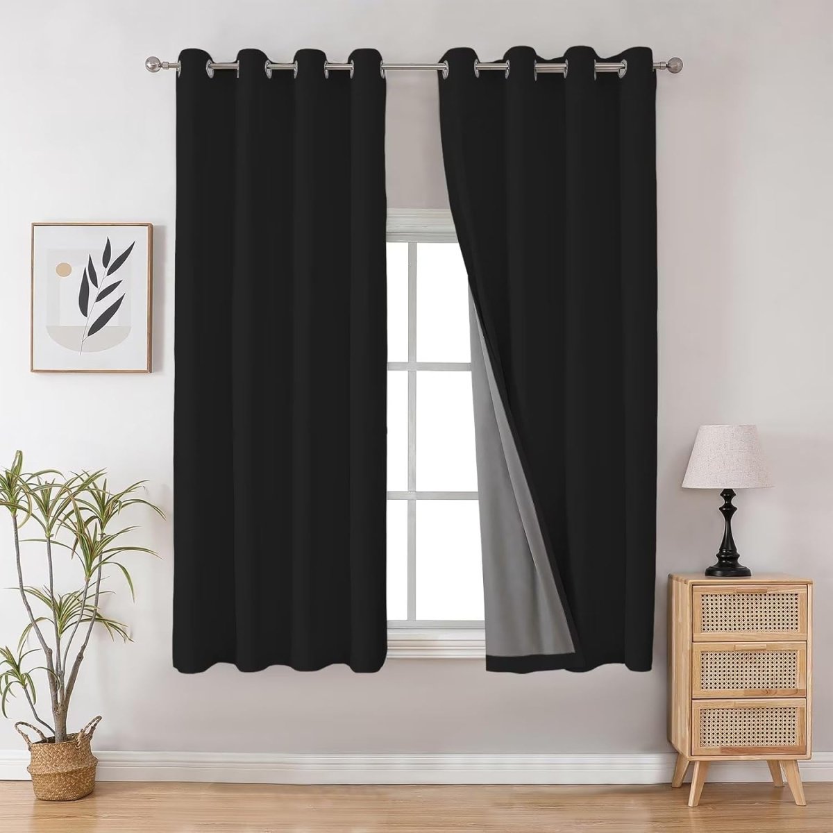 Joydeco 100% Blackout CurtainsThermal Insulated Solid Room Darkening Curtains with Grommets Multiple Sizes - Joydeco