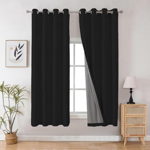 Joydeco 100% Blackout CurtainsThermal Insulated Solid Room Darkening Curtains with Grommets Multiple Sizes - Joydeco