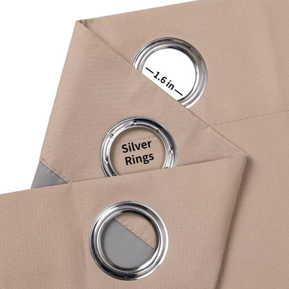 Joydeco 100% Blackout CurtainsThermal Insulated Solid Room Darkening Curtains with Grommets Multiple Sizes