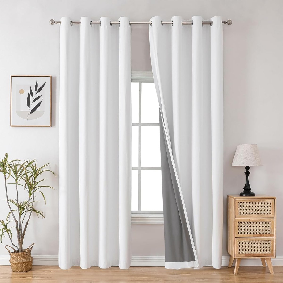 Joydeco 100% Blackout CurtainsThermal Insulated Solid Room Darkening Curtains with Grommets Multiple Sizes - Joydeco