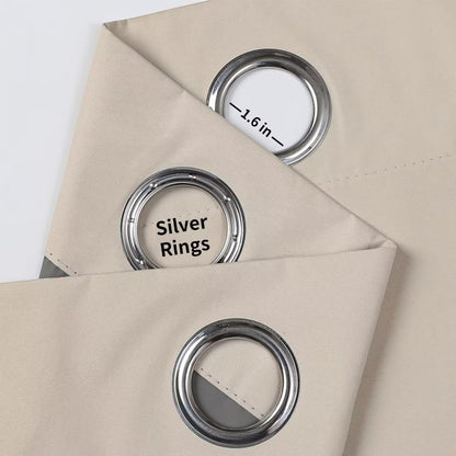 Joydeco 100% Blackout CurtainsThermal Insulated Solid Room Darkening Curtains with Grommets Multiple Sizes