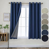 Joydeco 100% Blackout Linen Curtains Thermal Insulated Burlap Curtain & Drapes 2 Panels