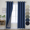 Joydeco 100% Blackout Linen Curtains Thermal Insulated Burlap Curtain & Drapes 2 Panels
