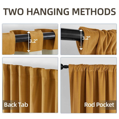 Joydeco 100% Blackout Velvet Curtains - 2 Panels , Thermal Insulated, Privacy