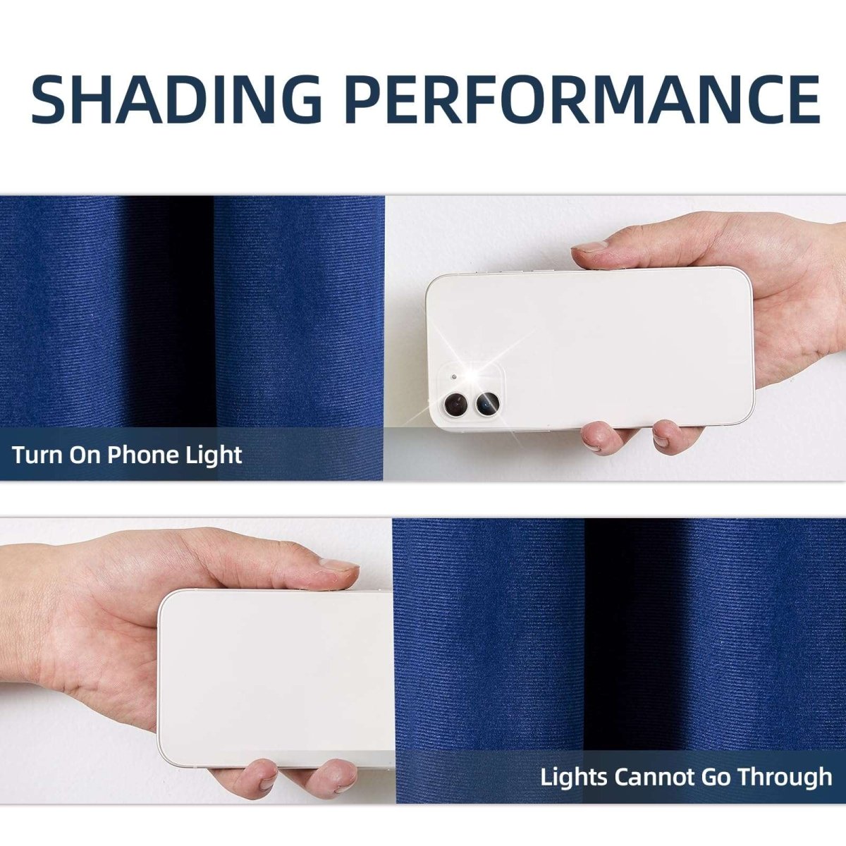 Joydeco 100% Blackout Royal Blue Velvet Curtains - 2 Panels , Thermal Insulated, Privacy