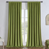 Joydeco olive green velvet blackout curtains, 2 panels, plush texture, thermal insulated, privacy.