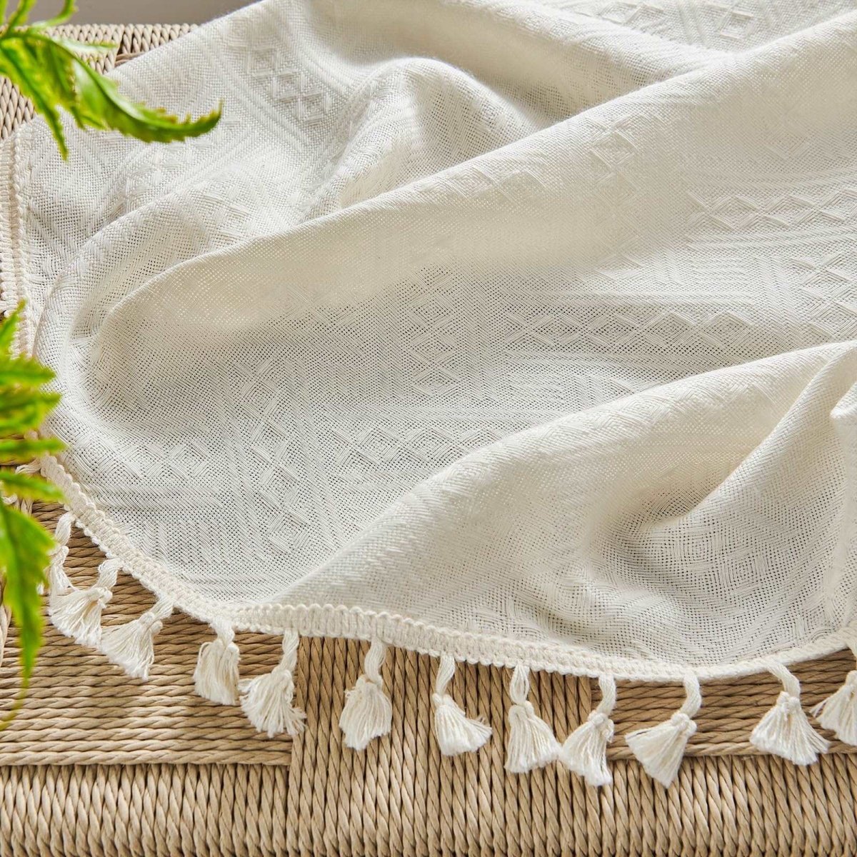 Joydeco Beige Boho Curtains Living Room Curtains Country Rustic Linen Sheer Curtains