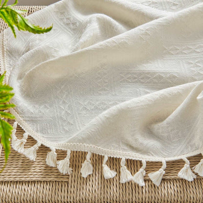 Joydeco Beige Boho Curtains Living Room Curtains Country Rustic Linen Sheer Curtains