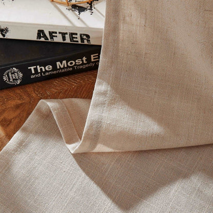 Joydeco Beige Linen Curtains for Living Room Blackout Curtains Bedroom Cafe Curtains