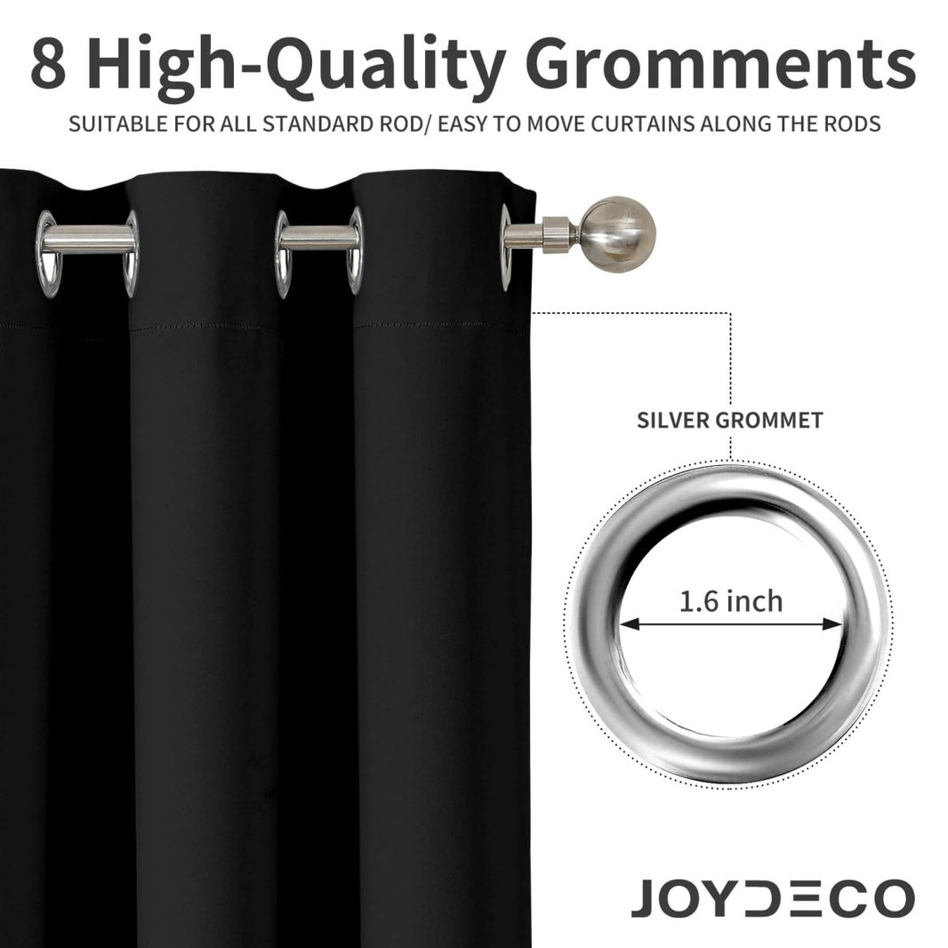 Joydeco Black Blackout Curtain Door Divider Doorway Curtains for Bedroom Closet Door Bedroom Door