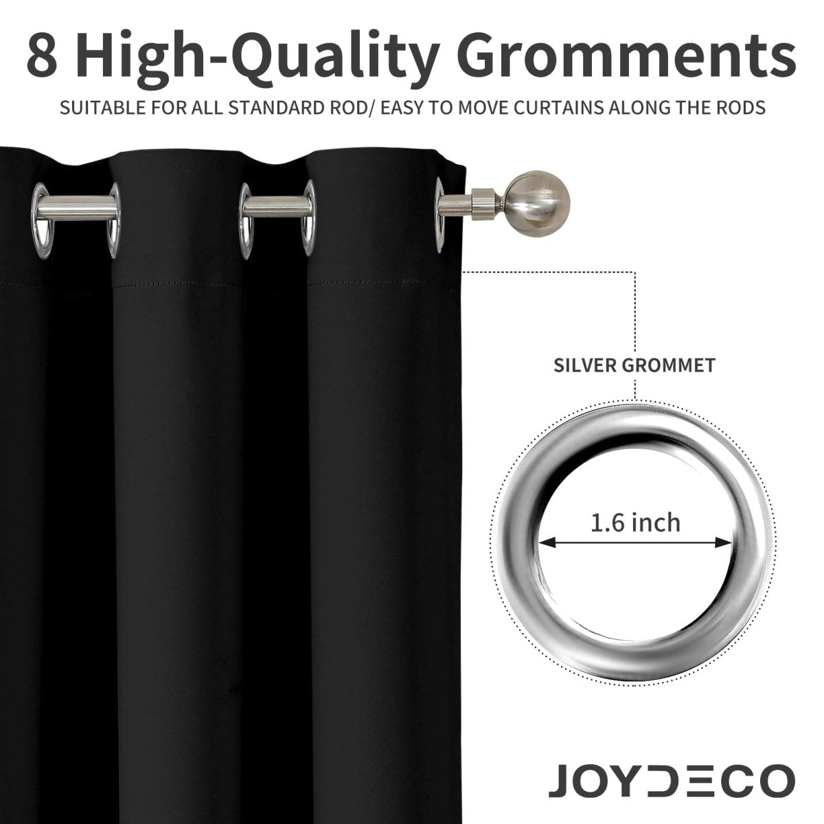 Joydeco Black Blackout Curtain Door Divider Doorway Curtains for Bedroom Closet Door Bedroom Door - Joydeco