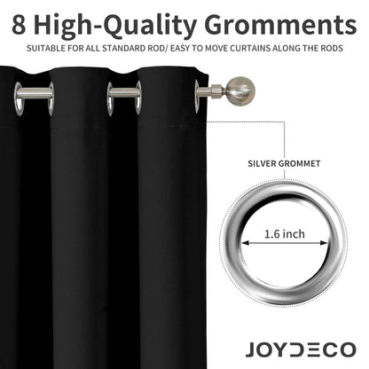 Joydeco Black Blackout Curtain Door Divider Doorway Curtains for Bedroom Closet Door Bedroom Door