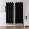 Joydeco black blackout door divider curtain with grommets for bedrooms and closets.