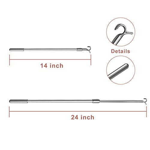 Joydeco Blind Wand Telescopic Draw Rod for Cordless Roller Blinds Cellular Shades Zebra Blinds Easy to Pull Up and Down (14' - 24') - Joydeco