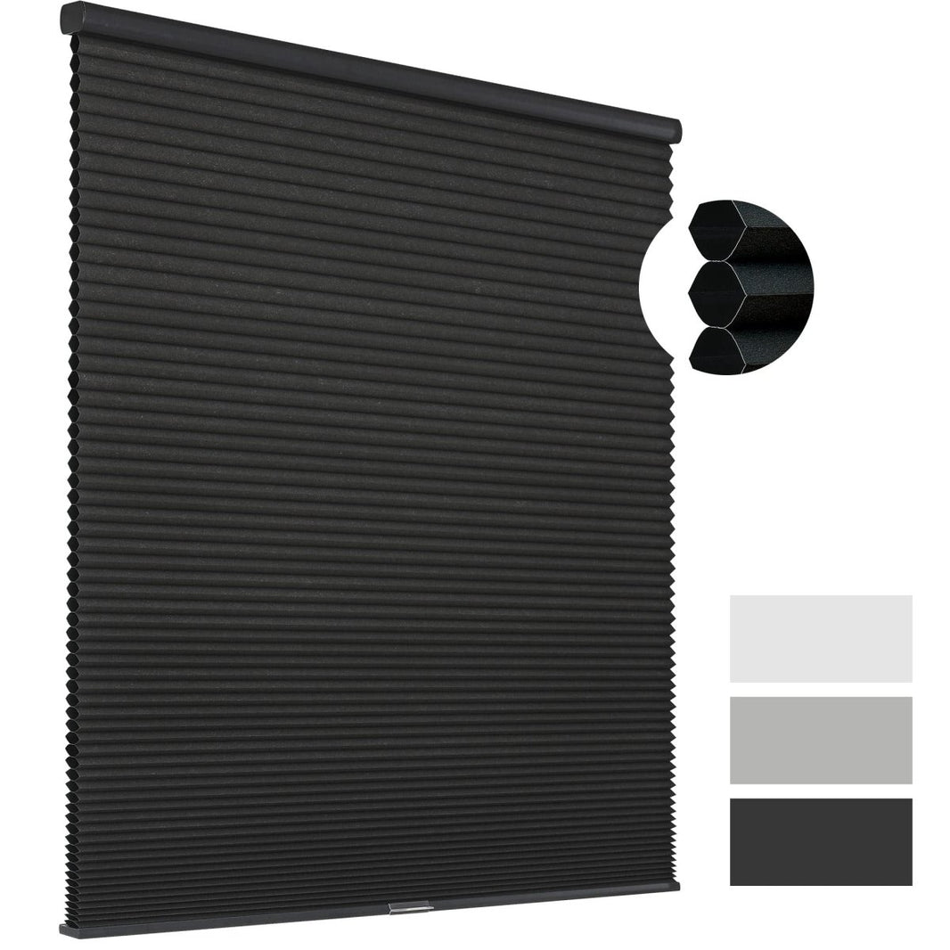Joydeco Cellular Shades Cordless Black Wide Blackout Cellular Blinds