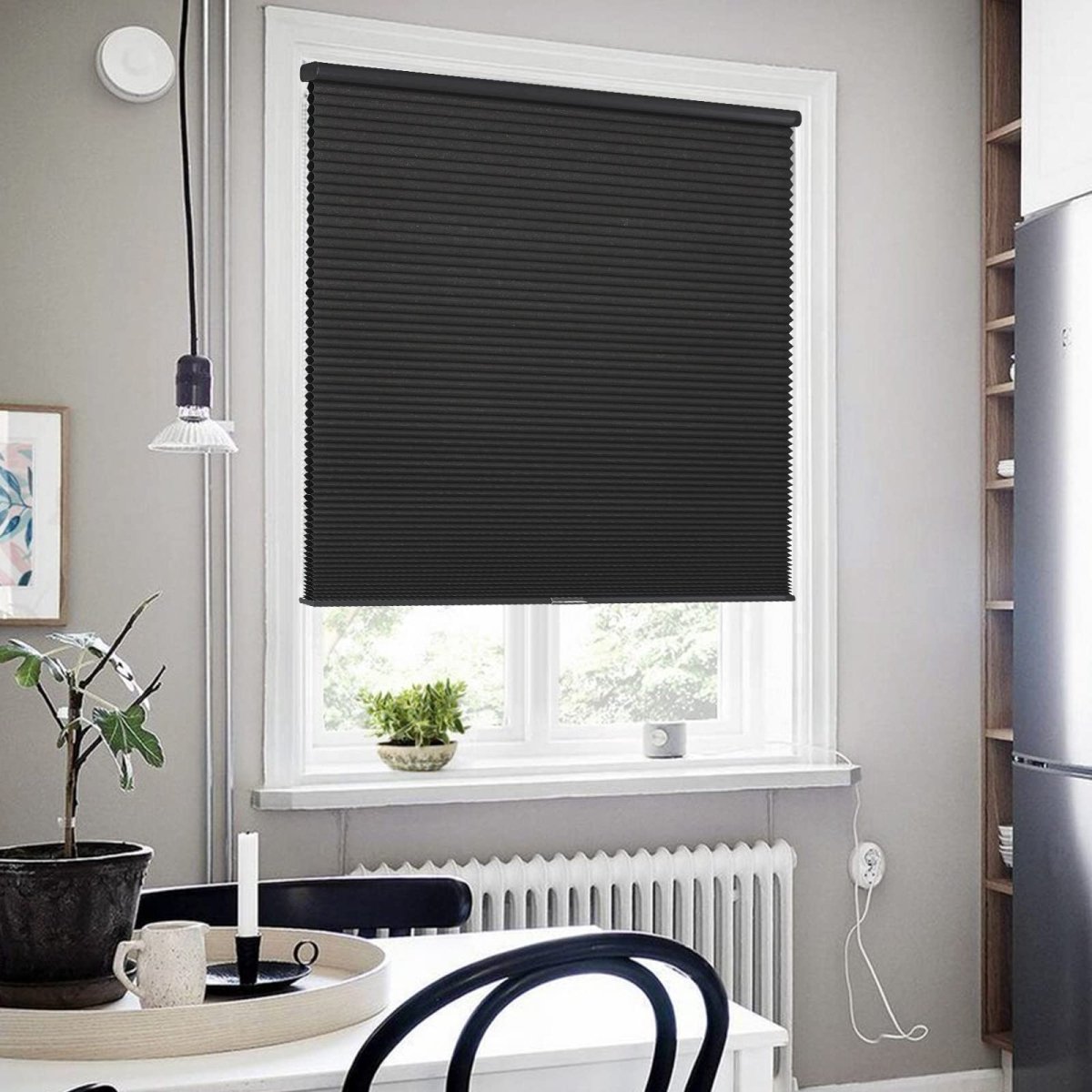 Joydeco Cellular Shades Cordless Black Wide Blackout Cellular Blinds - Joydeco