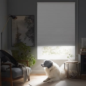 Joydeco Cellular Shades Cordless White Wide Blackout Cellular Blinds for Windows Waterproof Honeycomb Blinds Black Window Coverings - Joydeco