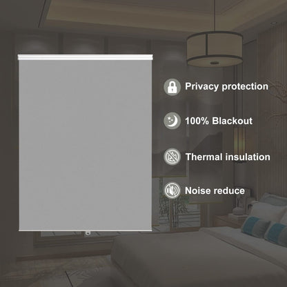 Joydeco gray cordless blackout shade: 100% blackout, thermal, privacy & noise reduction for bedroom.
