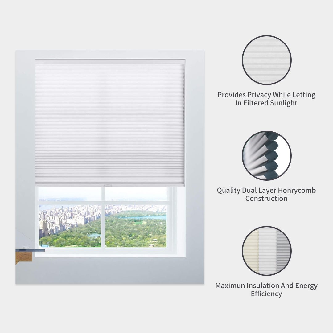 Joydeco Custom Cordless Light Filtering Cellular Shades