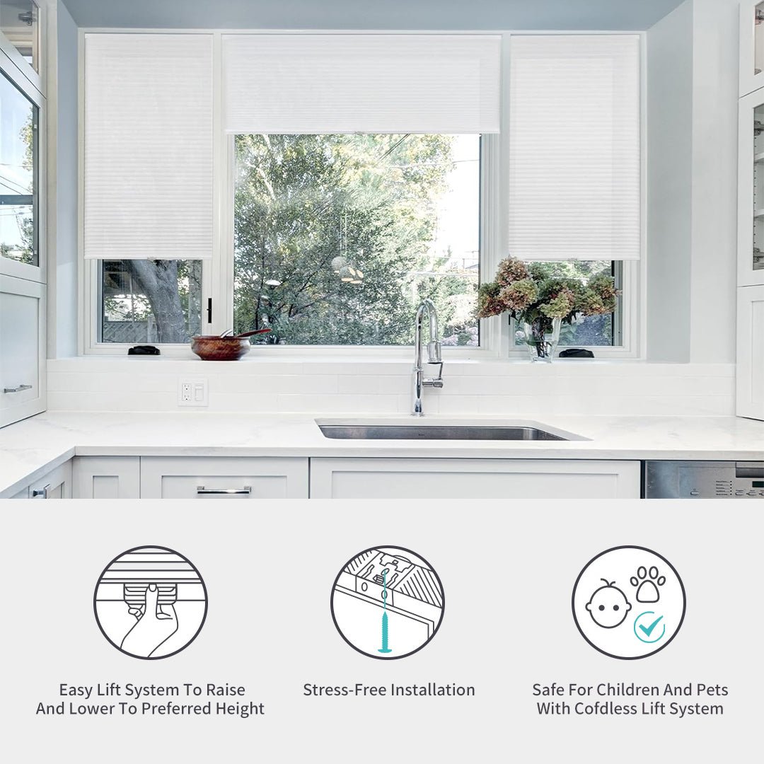 Joydeco Custom Cordless Light Filtering Cellular Shades