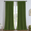 Forest Green Joydeco Velvet Blackout Curtains - plush, soft texture, energy-efficient, noise-reducing.